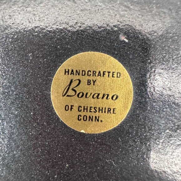 Vintage Bovano of Chester Enamel On Copper Plate Floral Dish White Red Flowers - Picture 4 of 6